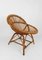 Vintage Cane and Rattan Shell-Shaped Armchairs with Coffee Table, 1960s, Set of 3 2