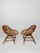 Vintage Cane and Rattan Shell-Shaped Armchairs with Coffee Table, 1960s, Set of 3 18