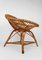 Vintage Cane and Rattan Shell-Shaped Armchairs with Coffee Table, 1960s, Set of 3, Image 10