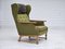 Danish Highback Armchair in Wool & Oak, 1970s, Image 1