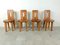 Vintage Brutalist Dining Chairs in Wood, 1970s, Set of 4 8