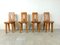 Vintage Brutalist Dining Chairs in Wood, 1970s, Set of 4 1