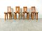 Vintage Brutalist Dining Chairs in Wood, 1970s, Set of 4 5