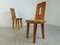 Vintage Brutalist Dining Chairs in Wood, 1970s, Set of 4 3
