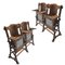 19th Century Wrought Iron and Chestnut Theater Seats, Spain, Set of 2 1