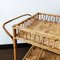 Bamboo & Rattan Serving Bar Cart Trolley by Franco Albini, Italy, 1960s 6