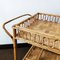 Bamboo & Rattan Serving Bar Cart Trolley by Franco Albini, Italy, 1960s, Image 6