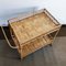 Bamboo & Rattan Serving Bar Cart Trolley by Franco Albini, Italy, 1960s 5