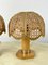 Mid-Century Bedside Table Lamps in Rattan, 1960s, Set of 2 4