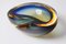 Blue Amber-Colored Murano Glass Bowl, 1950s 1