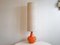 Lámpara de pie vintage grande de cerámica naranja, años 70, Imagen 7