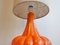 Large Vintage Floor Lamp in Orange Ceramic, 1970s 5
