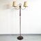 Large Mid-Century French Floor Lamp in Teak and Brass by Jean Royère, 1950s 1