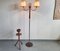 Large Mid-Century French Floor Lamp in Teak and Brass by Jean Royère, 1950s 4