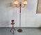 Large Mid-Century French Floor Lamp in Teak and Brass by Jean Royère, 1950s, Image 4