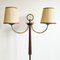Large Mid-Century French Floor Lamp in Teak and Brass by Jean Royère, 1950s, Image 9