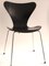 Schwarzer Modell 3107 Stuhl von Arne Jacobsen für Fritz Hansen, 1960er 1