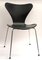 Schwarzer Modell 3107 Stuhl von Arne Jacobsen für Fritz Hansen, 1960er 1