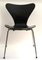 Sedia nr. 3107 nera di Arne Jacobsen per Fritz Hansen, anni '50, Immagine 1