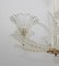 Lámpara de araña italiana Art Déco de latón y cristal de Murano atribuida a Ercole Barovier, años 30, Imagen 9