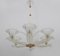 Lámpara de araña italiana Art Déco de latón y cristal de Murano atribuida a Ercole Barovier, años 30, Imagen 1