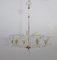 Italian Art Deco Murano Glass and Brass Chandelier attributed to Ercole Barovier, 1930s, Image 6