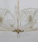 Italian Art Deco Murano Glass and Brass Chandelier attributed to Ercole Barovier, 1930s, Image 8
