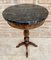 Vintage French Walnut Side Table with Black Marbled Tabletop, 1880s, Image 2