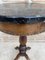 Vintage French Walnut Side Table with Black Marbled Tabletop, 1880s, Image 3