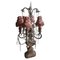 Antique French Wooden and Crystals Table Lamp with Six Lights, Image 6