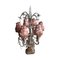 Antique French Wooden and Crystals Table Lamp with Six Lights 1