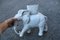 Large White Ceramic Elephant Sculpture from Vivai del Sud, Italy, 1960s 4