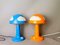 Lampes de Bureau Mushroom Skojig Bleues et Oranges par Henrik Preutz pour Ikea, Set de 2 1