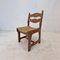 Brutalist Oak Razor Blade Chairs, France, 1960s, Set of 6 4