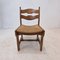 Brutalist Oak Razor Blade Chairs, France, 1960s, Set of 6 5