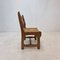 Brutalist Oak Razor Blade Chairs, France, 1960s, Set of 6 8