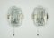 Mid-Century Wall Lamps in Ice Glass, Brass & Metal from Hillebrand, 1960s, Set of 2 1