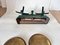 Antique French Green and Gold Wrought Iron and Brass Scale, 19th Century 3