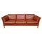 Large Scandinavian 3-Seater Leather Sofa, Image 1