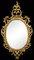 Carved Gilt-Wood Oval Wall Mirror, 1890s, Image 1