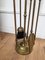 Vintage Italian Four-Piece Brass Fireplace Tool Set with Stand, 1980s, Set of 4, Image 6