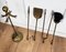 Vintage Italian Four-Piece Brass Fireplace Tool Set with Stand, 1980s, Set of 4 3