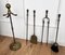 Vintage Italian Four-Piece Brass Fireplace Tool Set with Stand, 1980s, Set of 4, Image 4