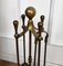 Vintage Italian Four-Piece Brass Fireplace Tool Set with Stand, 1980s, Set of 4 5