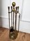Vintage Italian Four-Piece Brass Fireplace Tool Set with Stand, 1980s, Set of 4 2