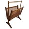 Mid-Century Italian Cane Rattan and Wood Magazine Rack, 1960s, Image 1