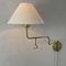 Lampada da parete articolata in ottone, anni '50, Immagine 13