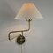 Lampada da parete articolata in ottone, anni '50, Immagine 7