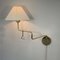 Lampada da parete articolata in ottone, anni '50, Immagine 15
