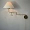 Lampada da parete articolata in ottone, anni '50, Immagine 12
